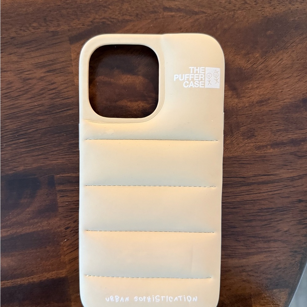 Urban Sophistication tan puffer 14 pro max case